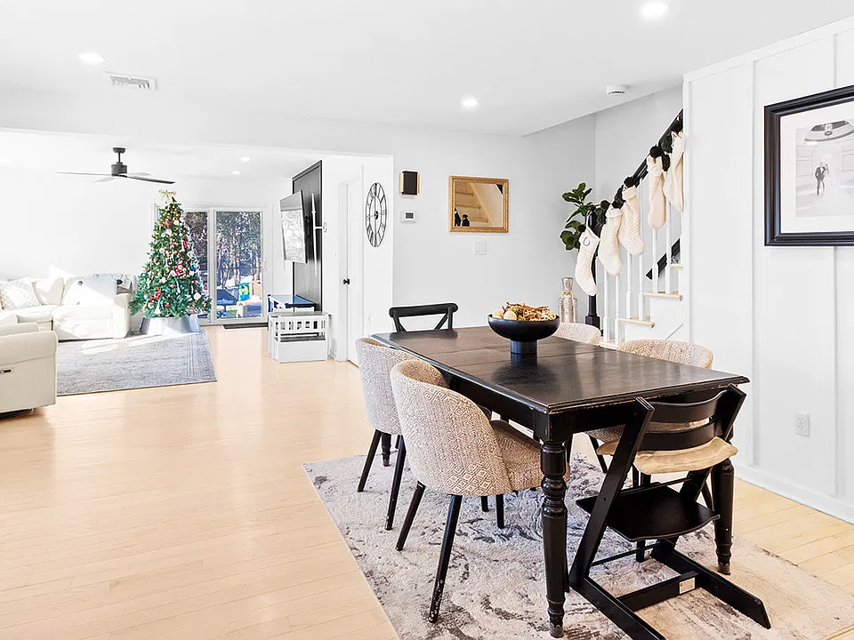 Dining room open to living room