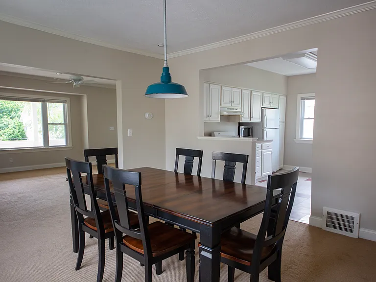 Dining Room connected to Kitchen and Living Room.