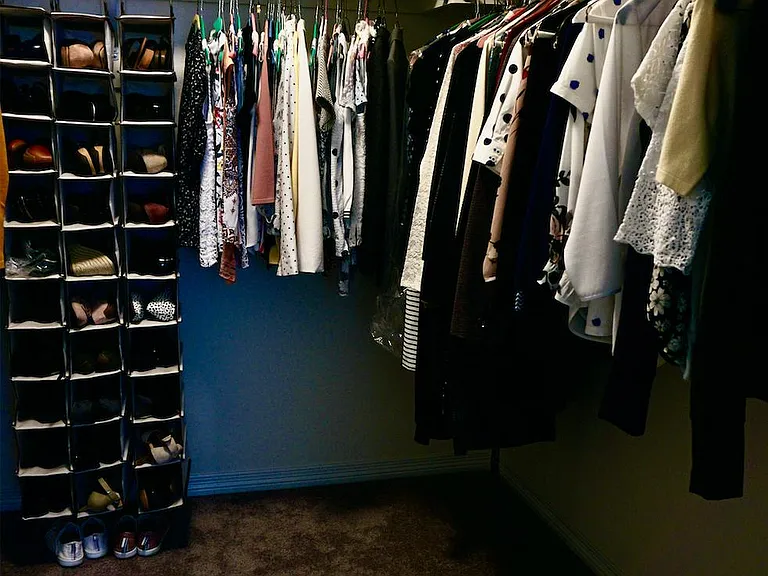 Large walk-in closet in the master bedroom