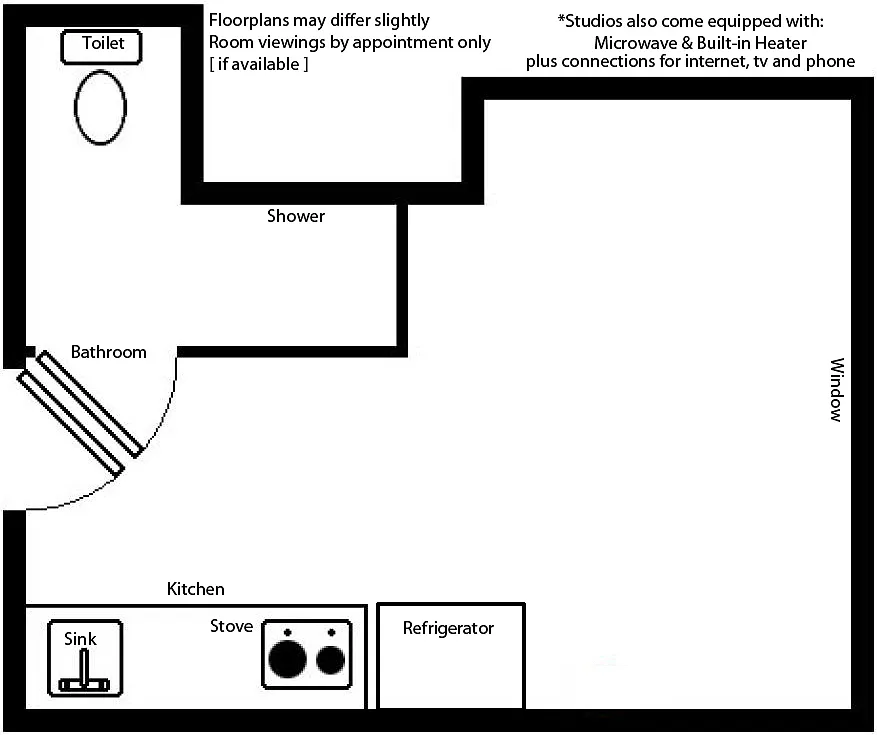 Floor plan Studio without Closet