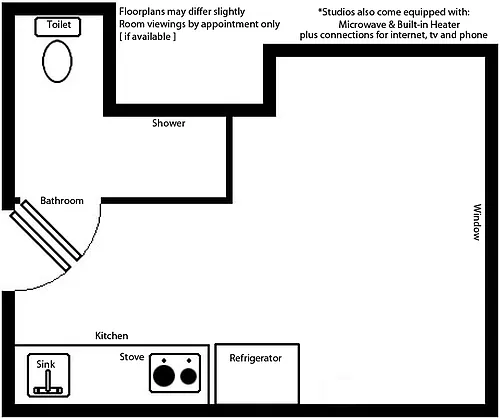 Floor plan Studio without Closet