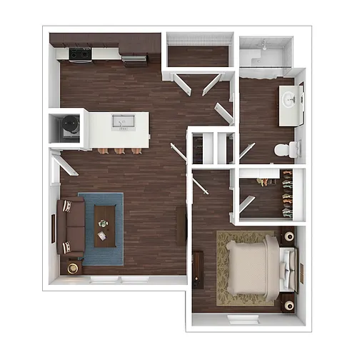 Floor plan Income-Restricted 1 Bedroom 1 Bath