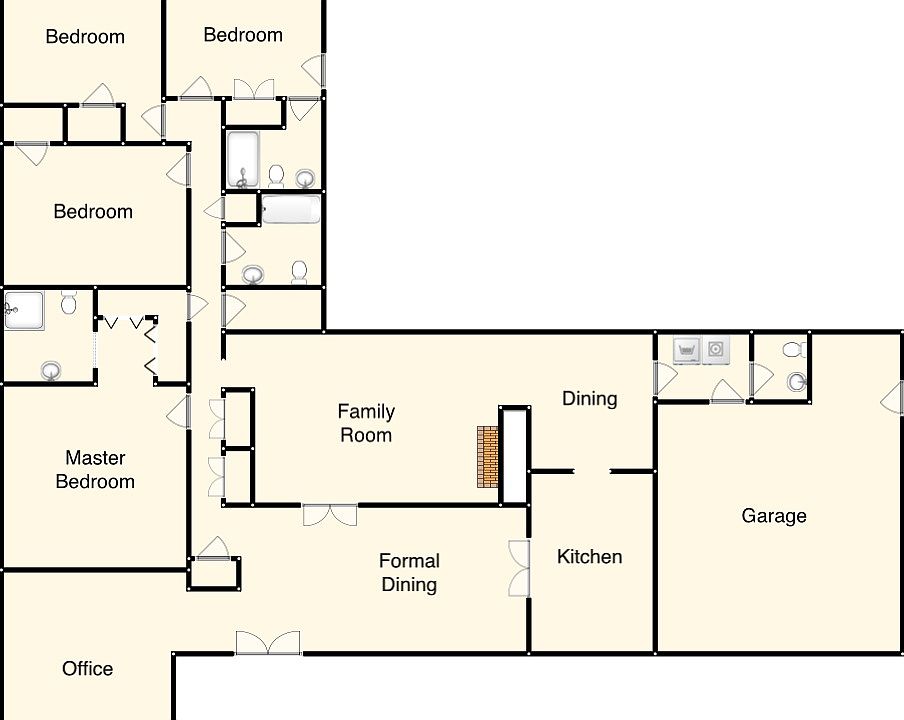 One story 4 bed 3.5 bath