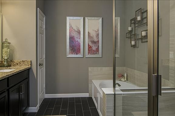 blissful master bathroom