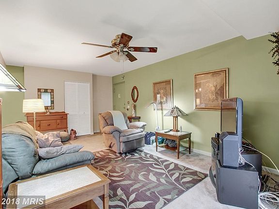 Living Room w/carpet and ceiling fan