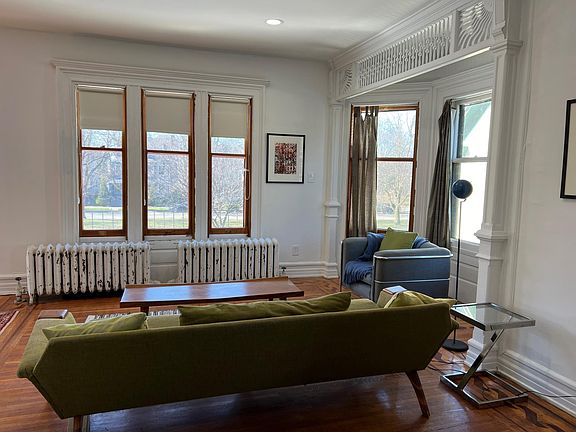 On the second floor. Looks over the park.