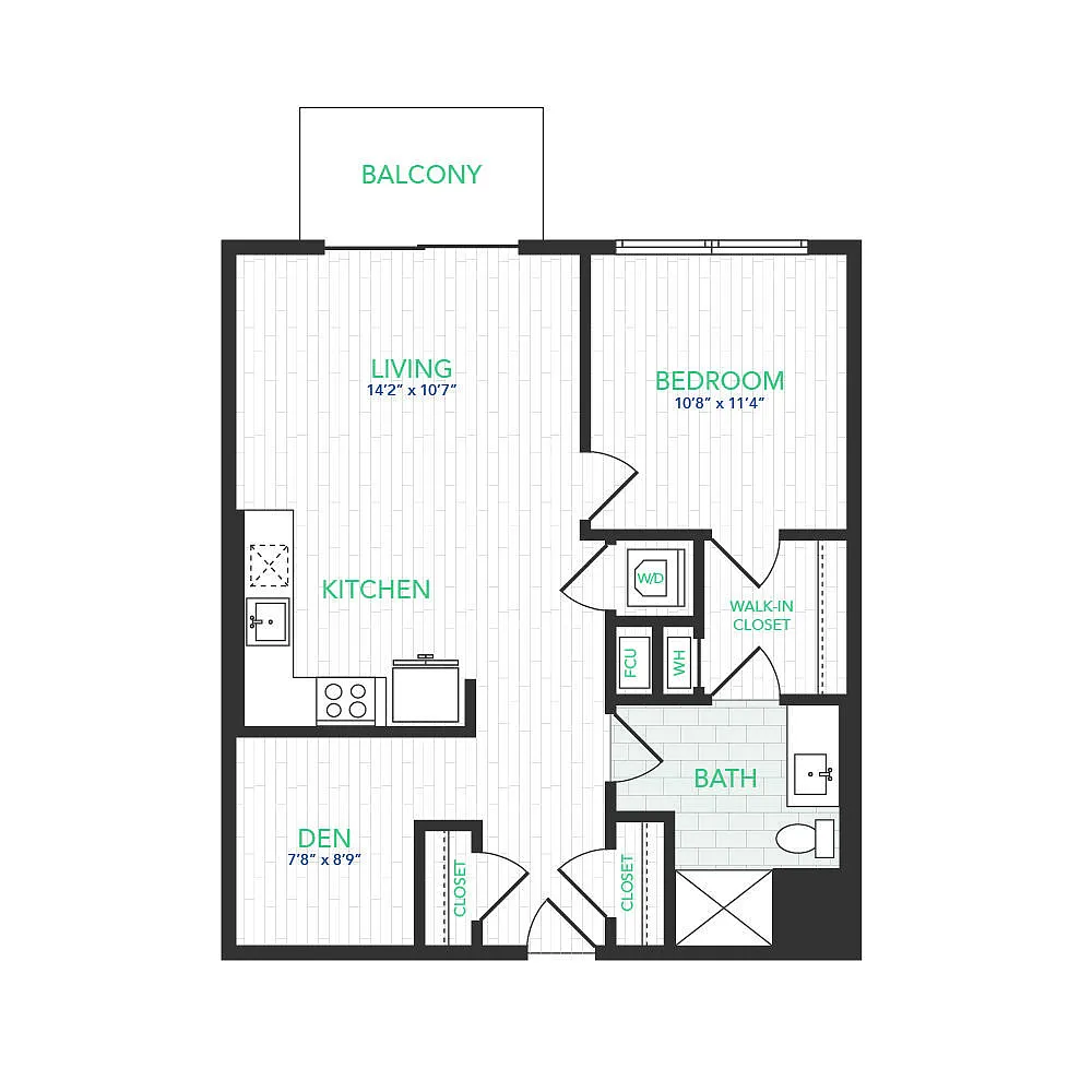 Floor plan VISTA 1 BED DEN 5