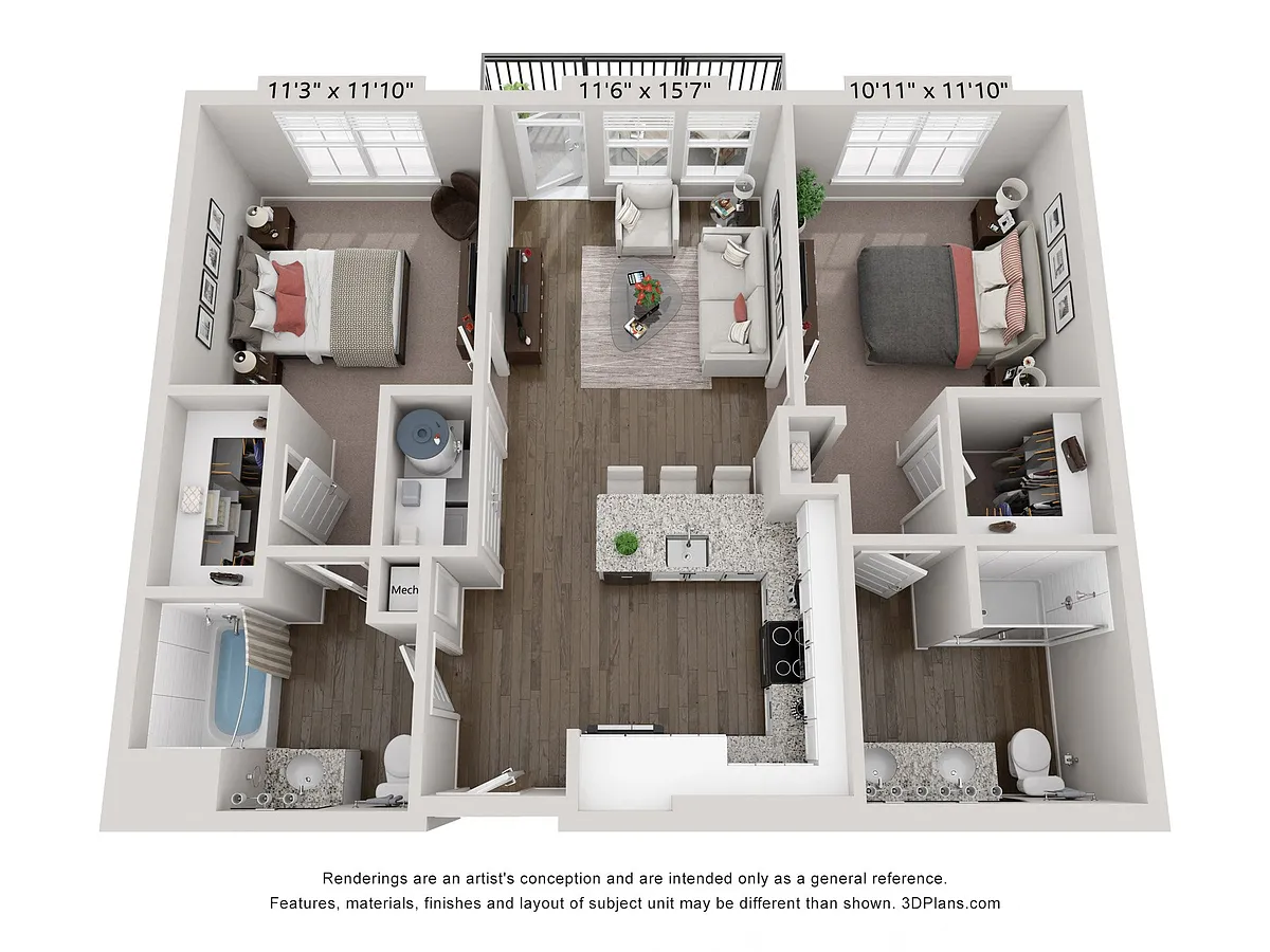 Floor plan B1 - Lagoon 2X2