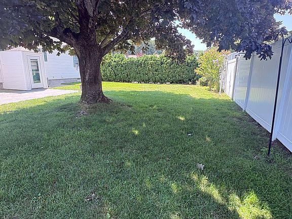 Back yard with small garden.