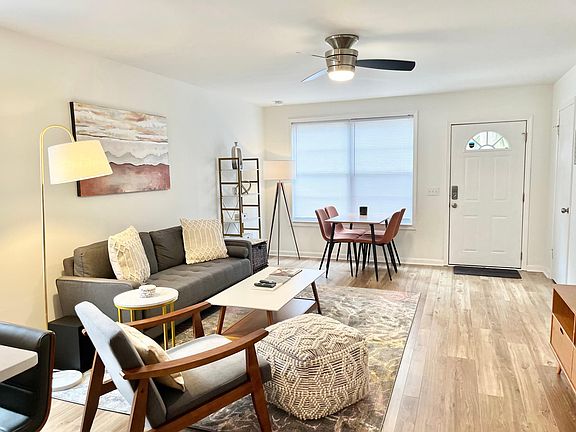 Living area and door to front yard