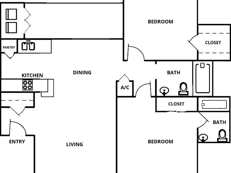 2 beds x 2 baths 845 sq.ft 2 beds x 2 baths 845 sq.ft