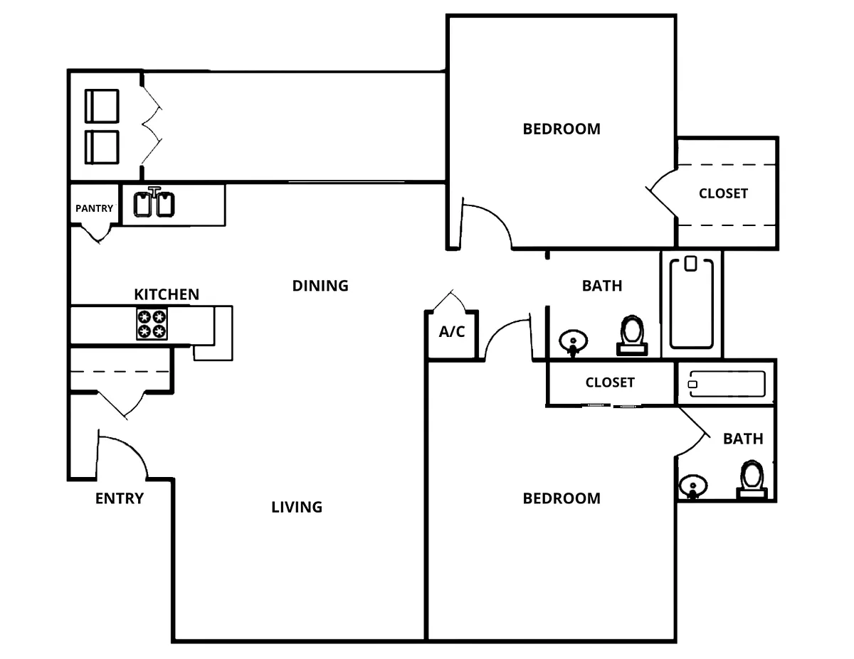 Floor plan 2X2-A