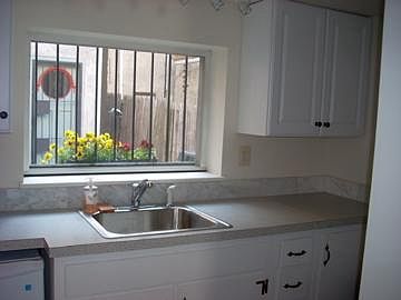 kitchen with courtyard view