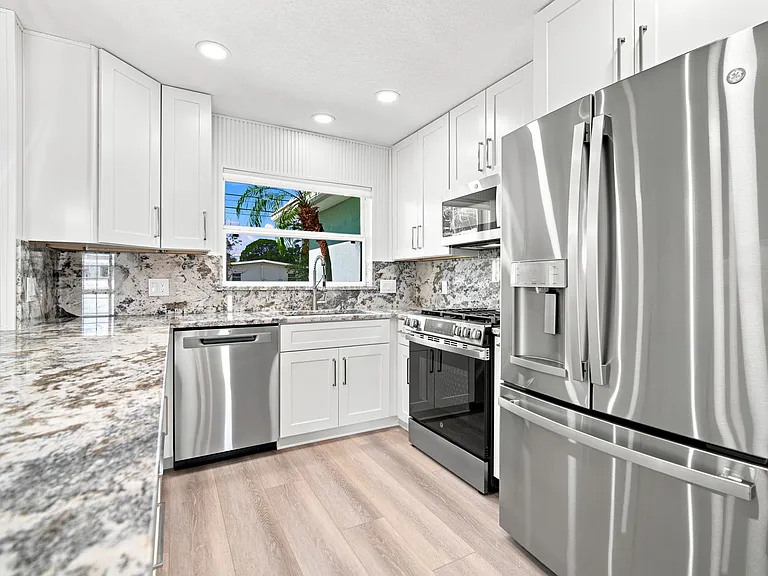 42 Inch Cabinets with French Style Refrigerator