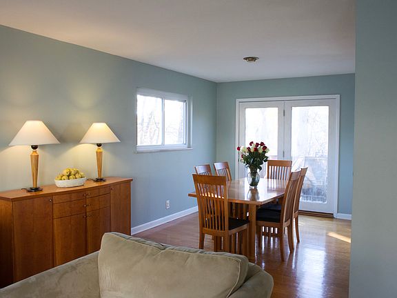 Dining room with french door