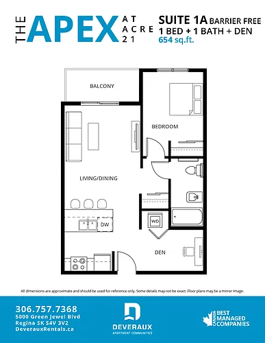 Floor plan 1 Bedroom - Barrier Free