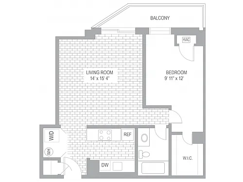 Floor plan 1BR/1BA MODERNIZED