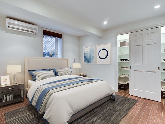 Bedroom #1. Deep Closet with built in shelving.