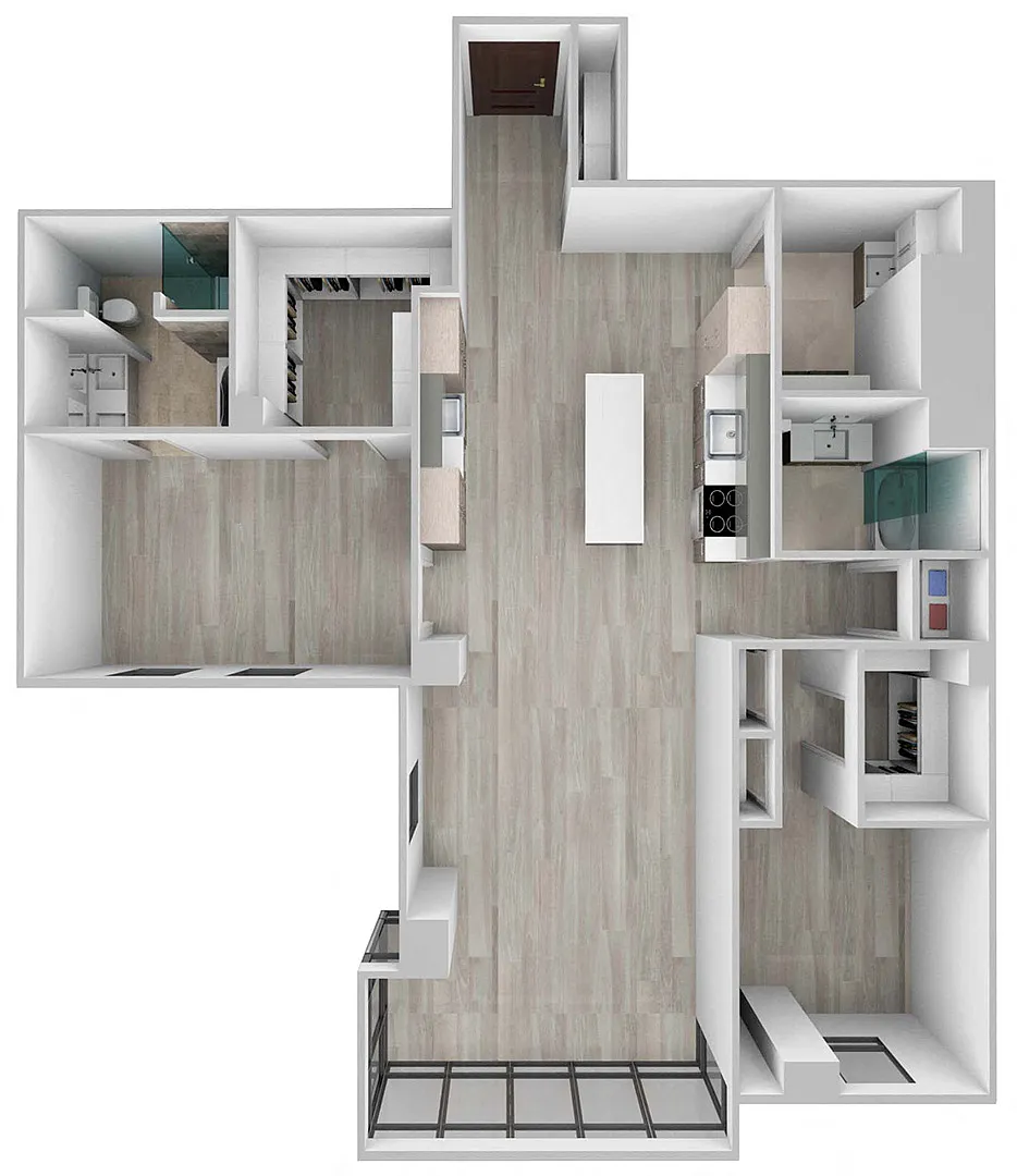 Floor plan Residences 07 (2BR/2BA)