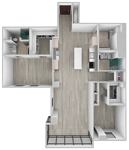 Floor plan Residences 07 (2BR/2BA)