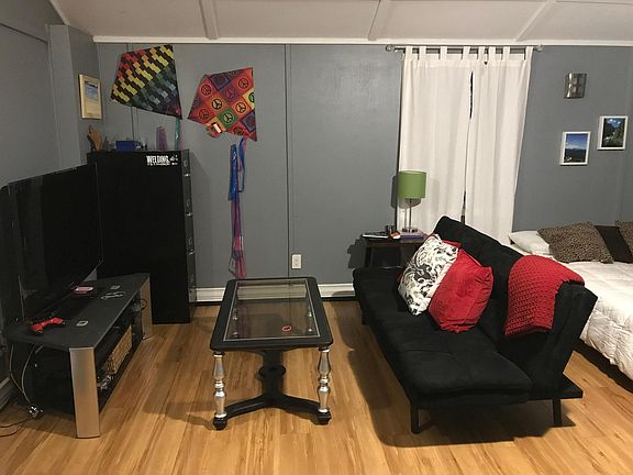 Cathedral ceiling, small loft above bathroom for storage