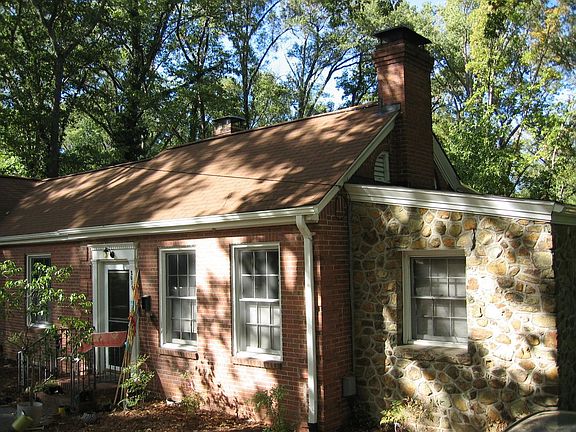 Front right (stone siding around office)