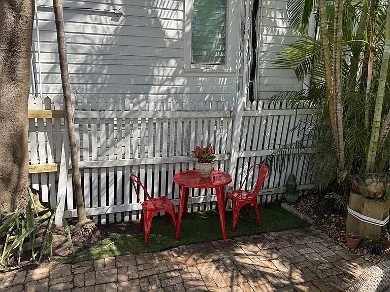Backyard cafe table set.