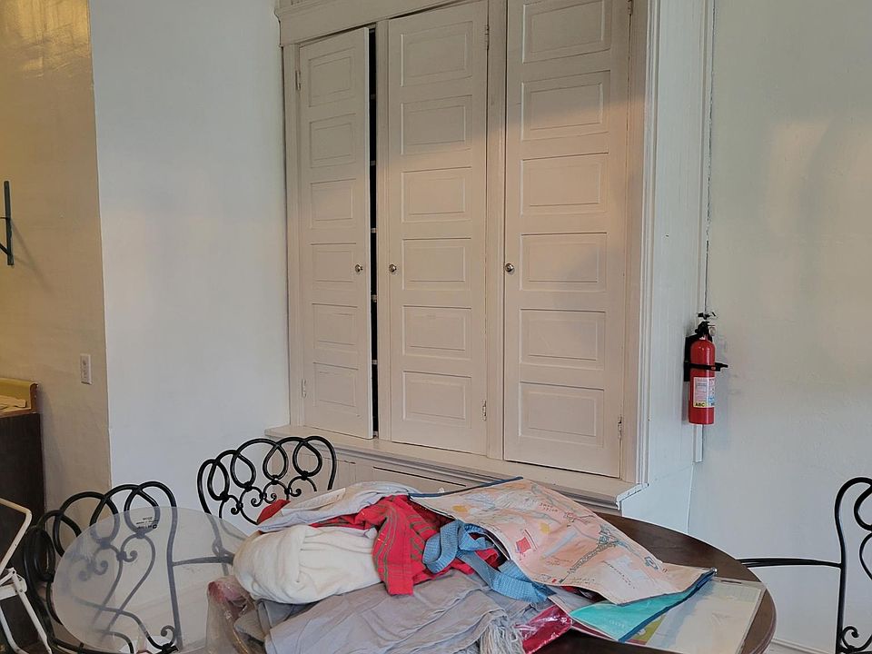 Dining area with built in pantry cabinet