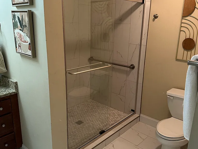 Newly remodeled shower.