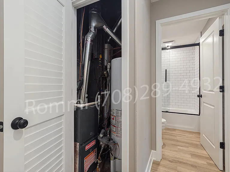 Mechanical Closet and Bathroom