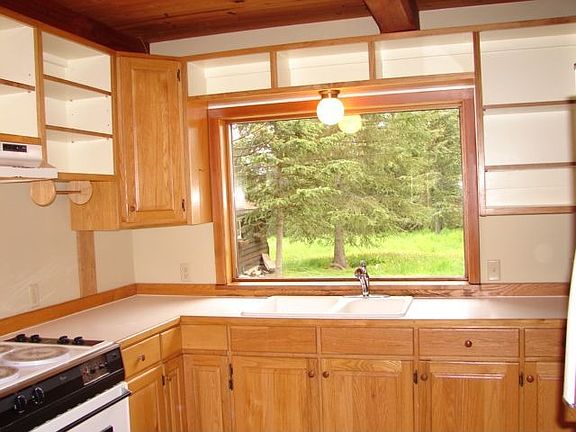 Kitchen with View of Large Yard