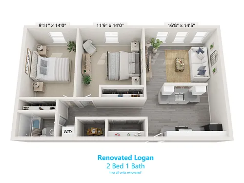 Floor plan 2 Bed 1 Bath - B