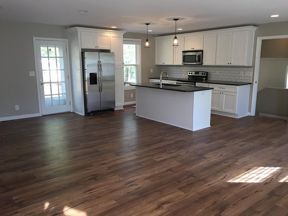 Open concept kitchen and living