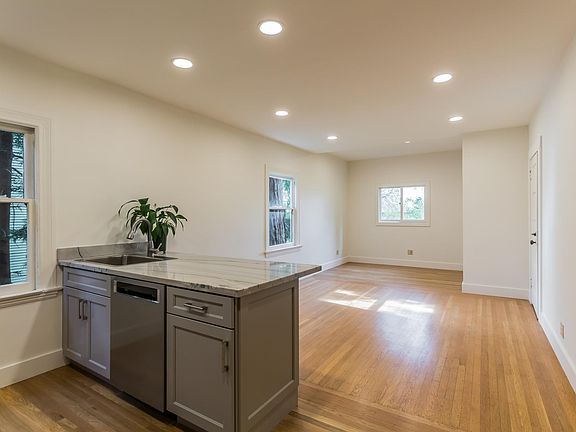 Kitchen island and dining/living room