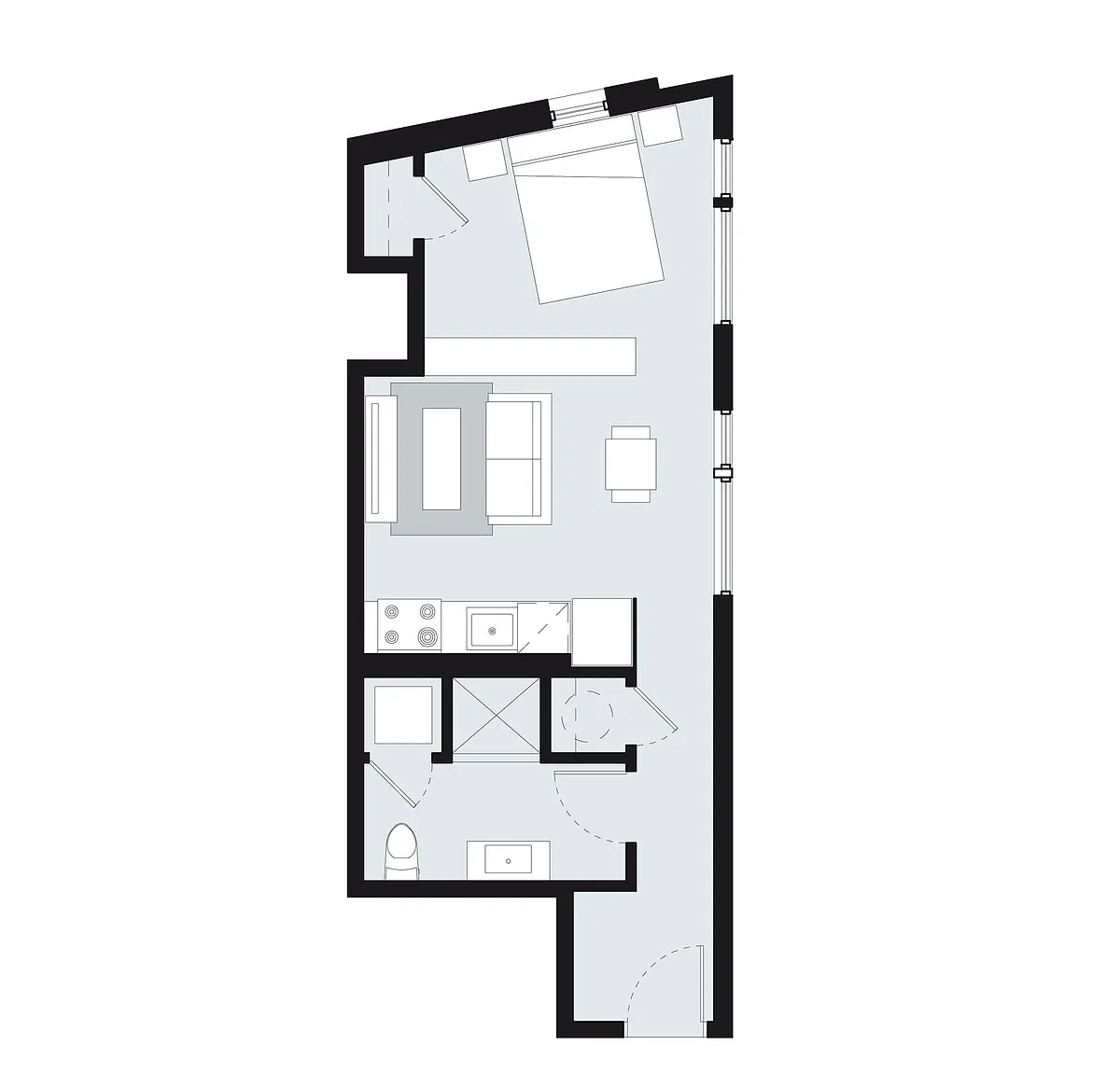 Floor plan One Bedroom Style J