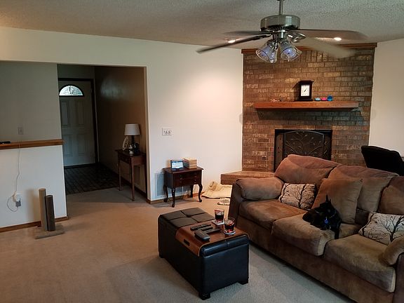 Living room with fireplace