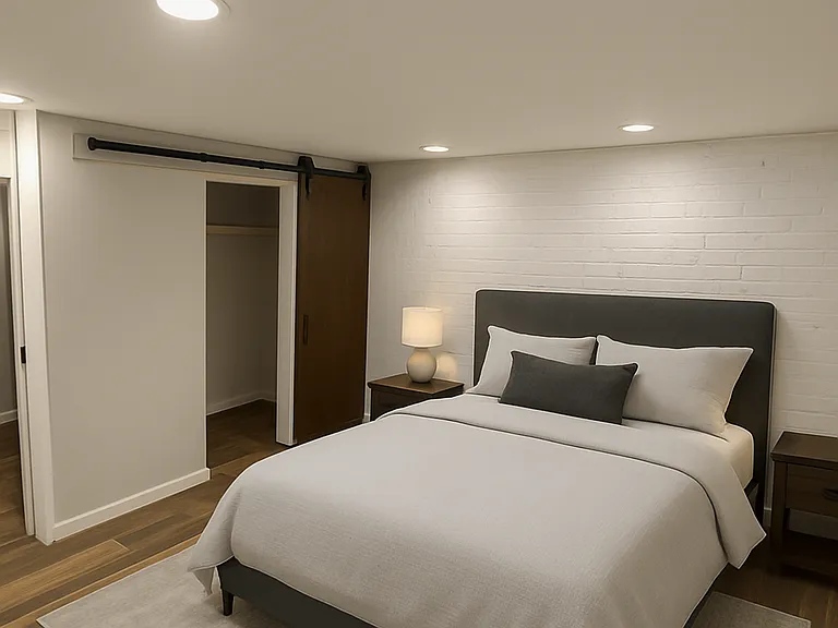 Basement den -- large room with closet, but no window