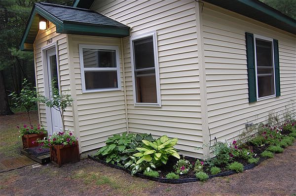 Flowers planted by tenants with taste.