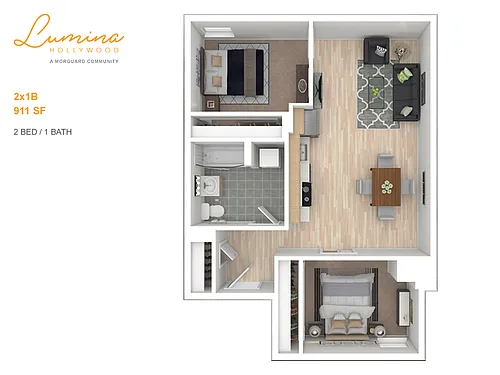 Floor plan 2x1B