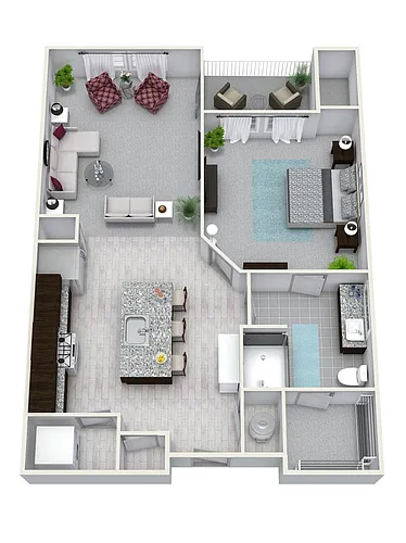 Floor plan 1 Bedroom 1 Bath 699 sqft A4