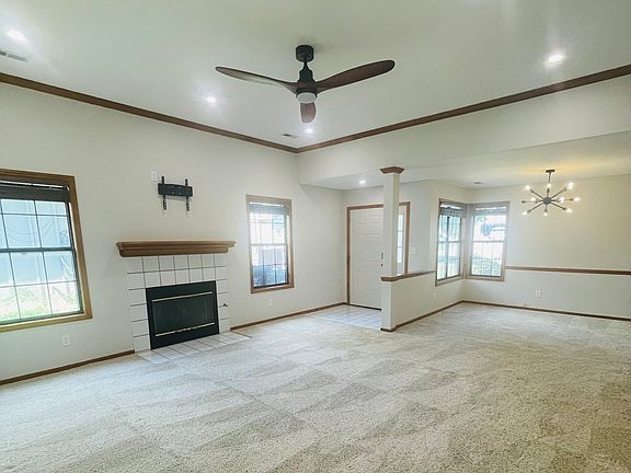 Living room and dining room