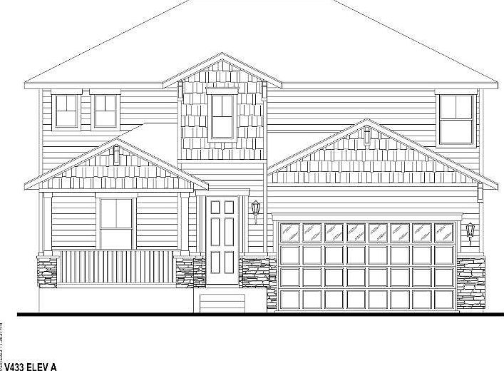Plan V433 Elevation A w Stone