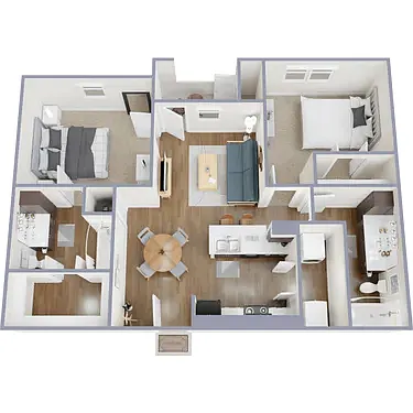 Floor plan 2 Bedroom / 2 Bath