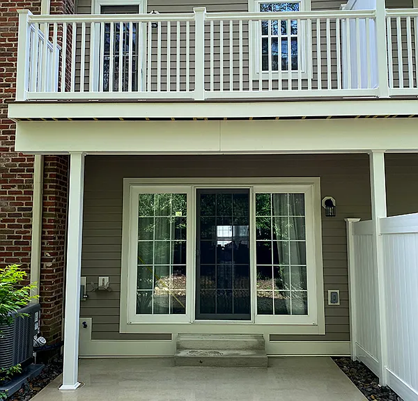 Rear Patio and Balcony