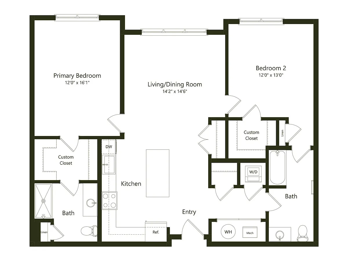 Floor plan B11 - 2X2