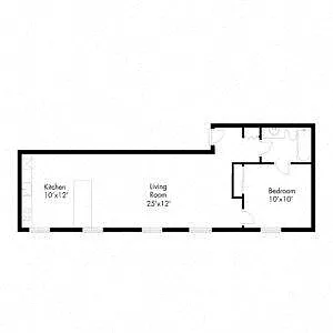 Floor plan Carver One-Bedroom