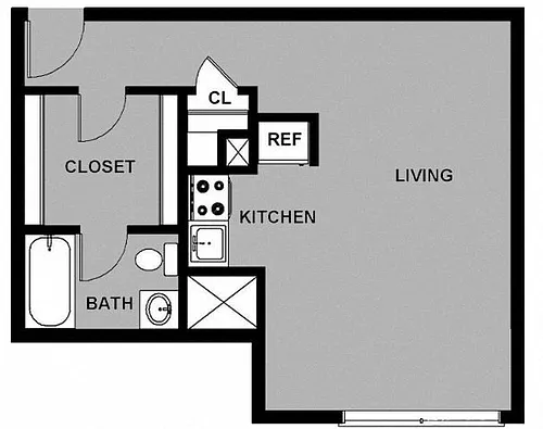 Floor plan Studio - S1K