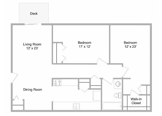 Floor plan Two Bedroom Deluxe