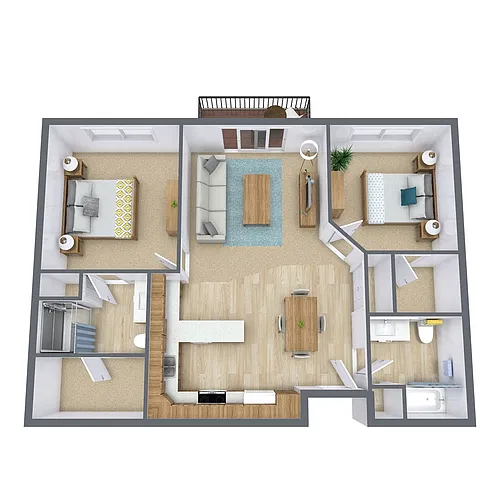 Floor plan Two Bedroom 22B