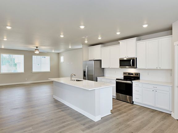 Enjoy a quick meal at the spacious kitchen island.